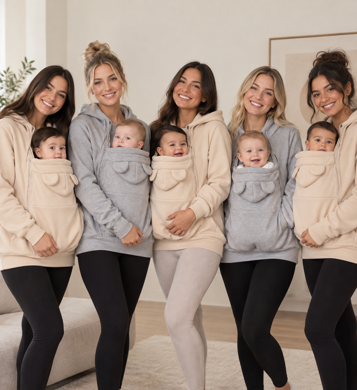 MOMI lifestyle imagery featuring parents and babies
